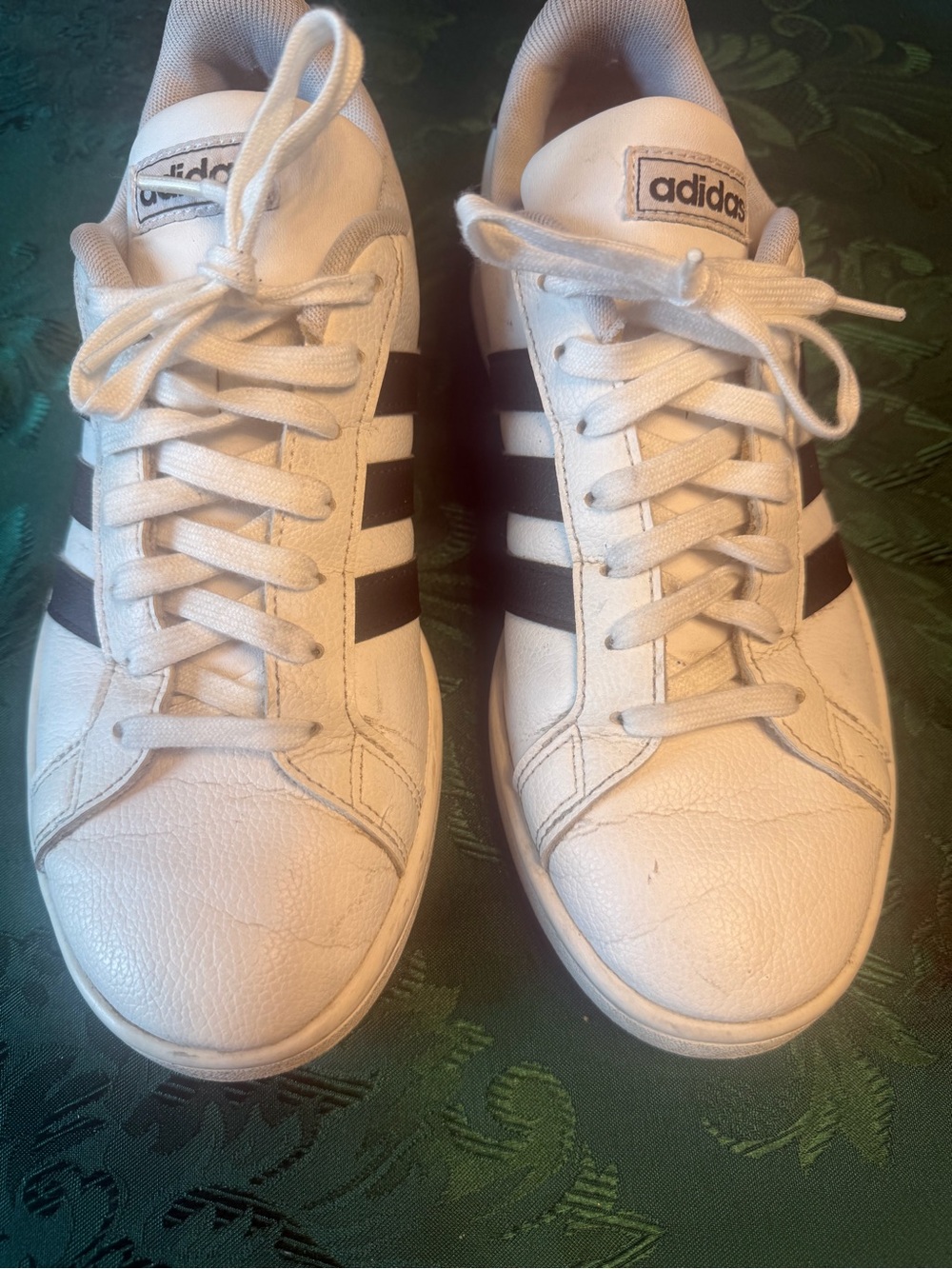 adidas White Sneakers with Black Three Stripes - women’s Low-Top sneakers.